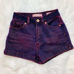 Bullhead Denim • Mom shorts • Acid Wash/Maroon